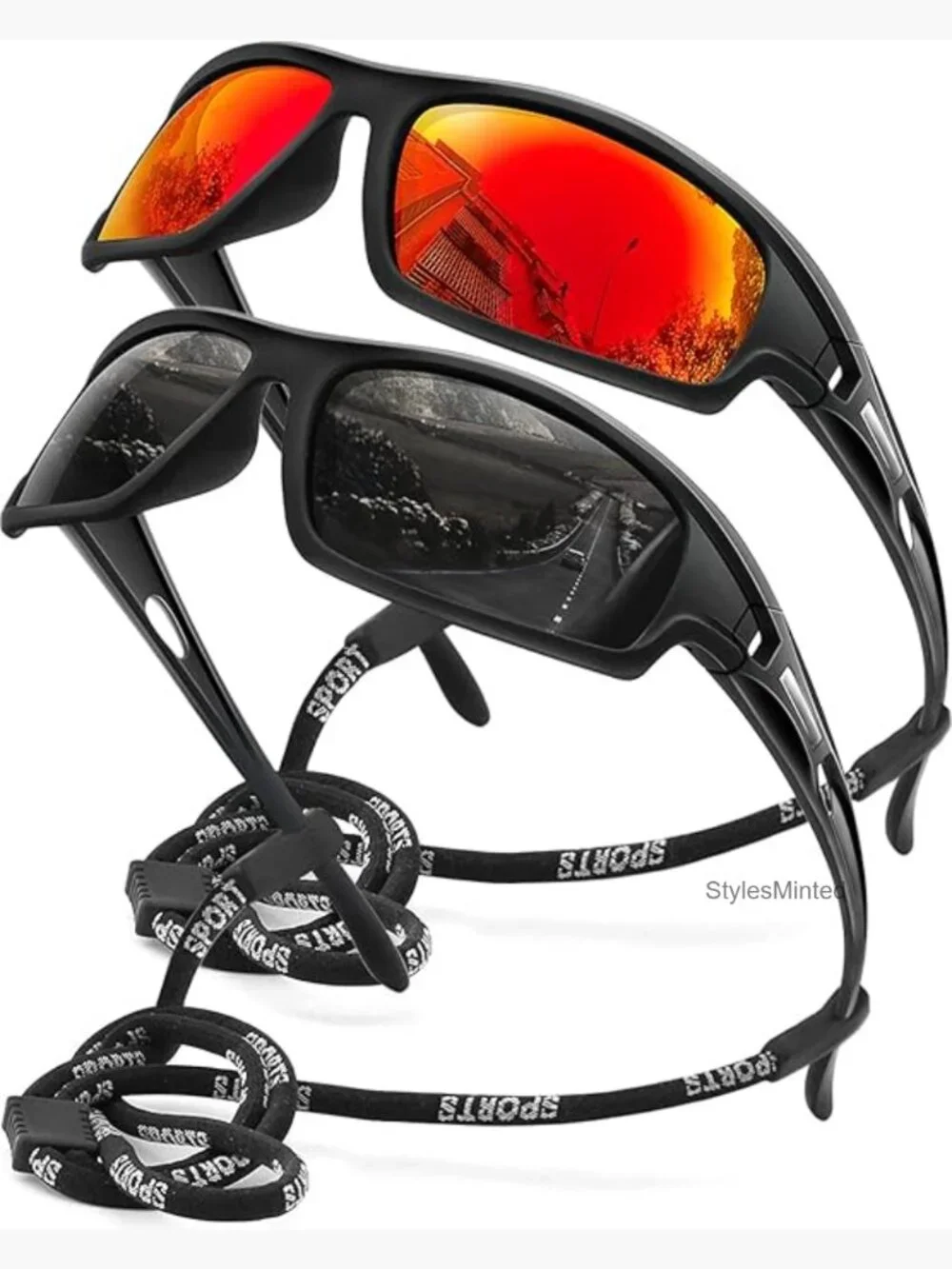 Polarized Sports Sunglasses 100% UV Protection Wrap Around Unbreakable Men